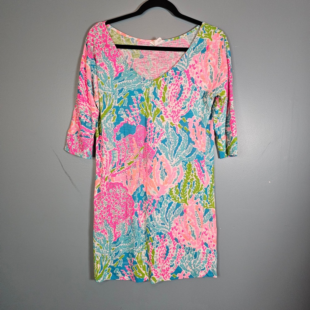 Lilly Pulitzer Women's Lets Cha Cha Eliza V-Neck Tunic Mini Dress Size S